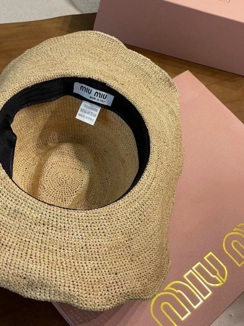 Miu Miu Natural Straw Sun Hat with Red Rope Band - Picture 8 of 8